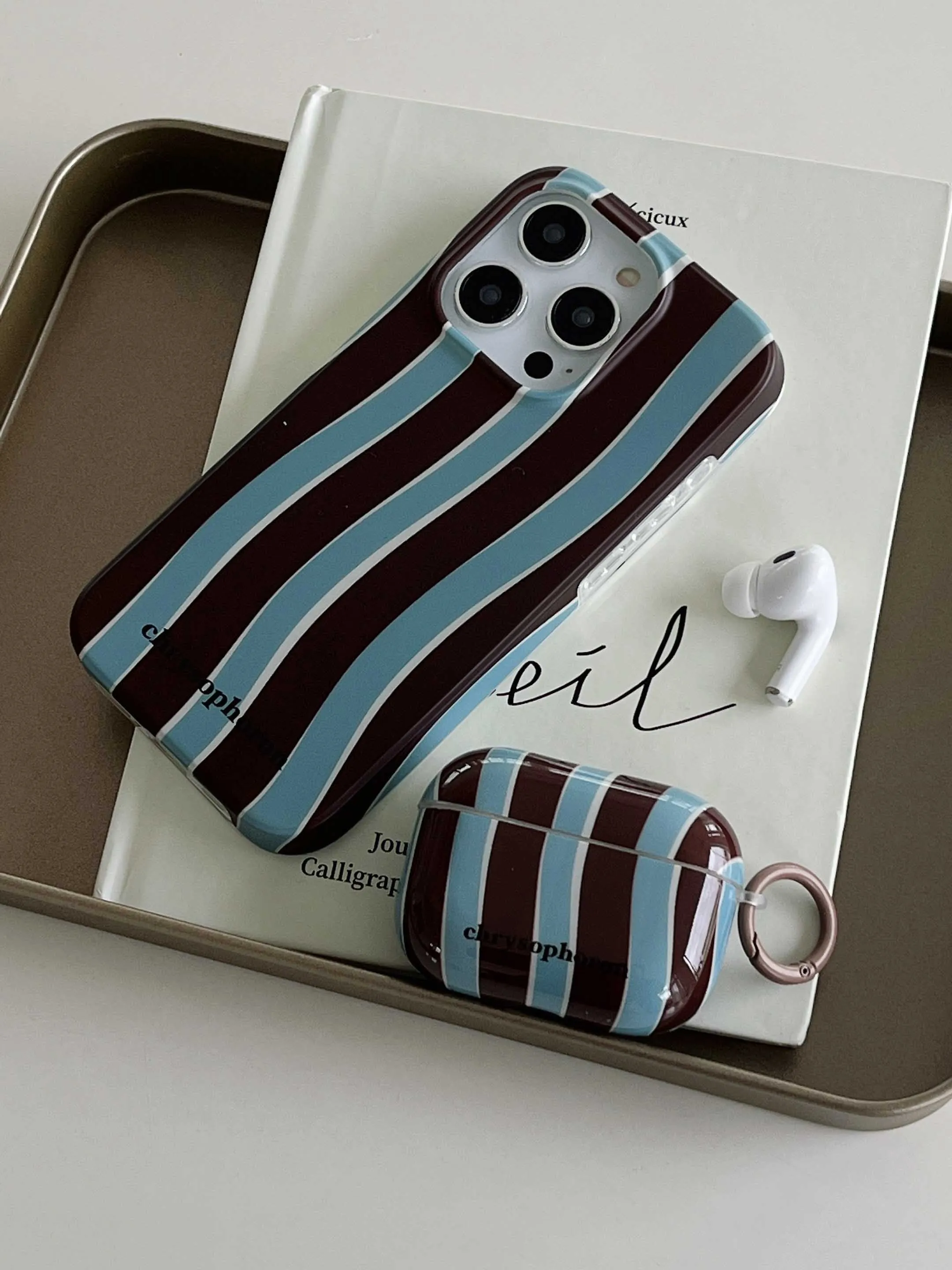 Classic Stripe Earphone Case For Airpods
