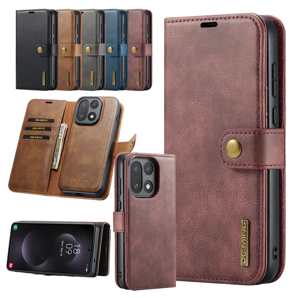 Premium Magnetic Leather Flip Cover with Stand and Card Holder - Anti-Fall Protection