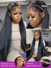 40 42 Inch 13x4 13x6 HD Transparent Bone Straight Lace Front Wigs 250 Density 360 Full Lace Brazilian Human Hair Wigs For Women 4