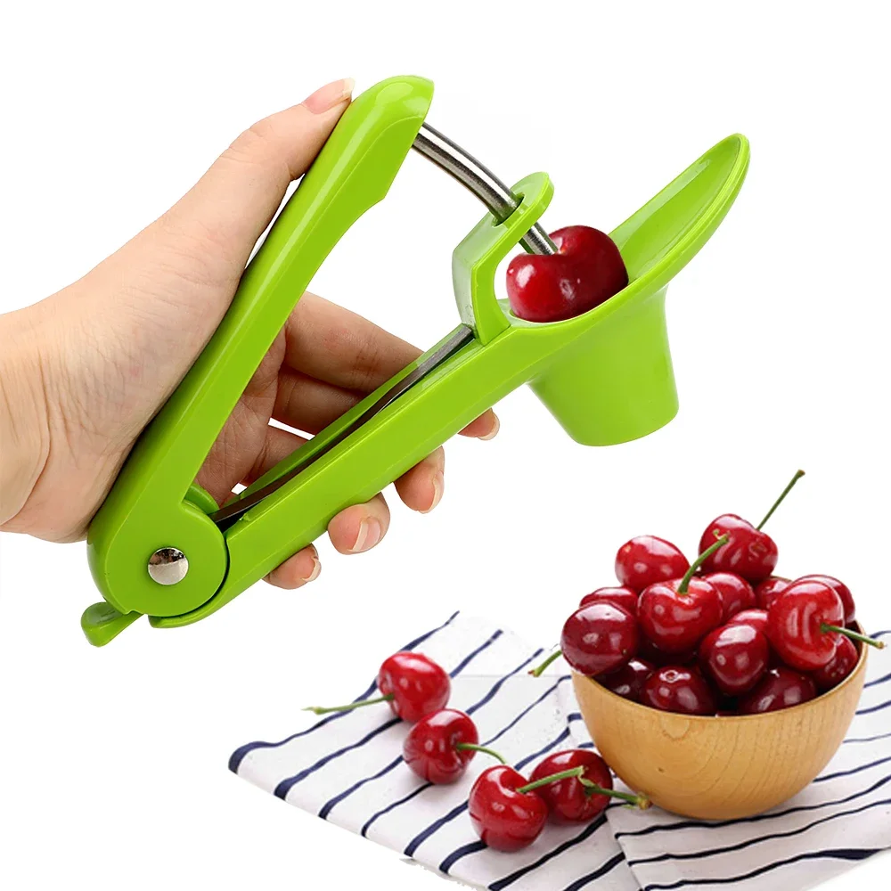 Cherry Pitters Kitchen Accessories Cherry Core Seed Remover Useful Olives Go Nuclear Device Pitter Plastic Fruits Gadgets Tools