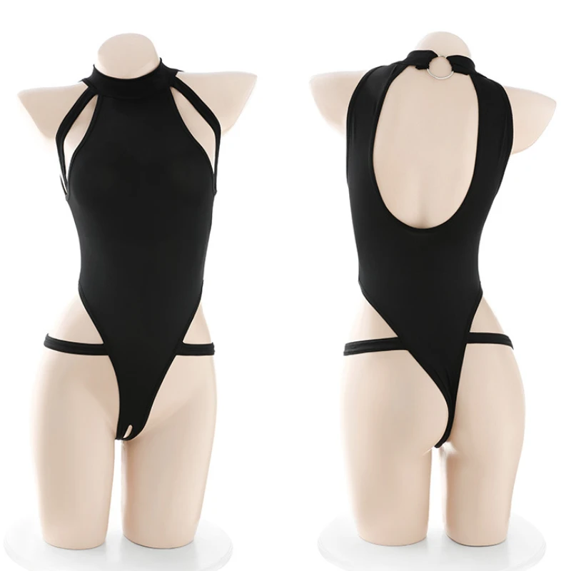 

Hollow Rodeo Swimsuit Sexy One Piece Japanese Girls Anime Bikini Bathing Suit Women Low Waist Solid Backless Halter Swimwaer