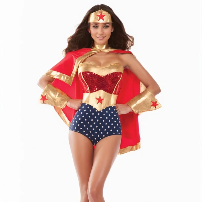 Sexy Women Halloween Cosplay Costume Wonderful Super Warrior Cosplay Costume Carnival Party Fancy Dress