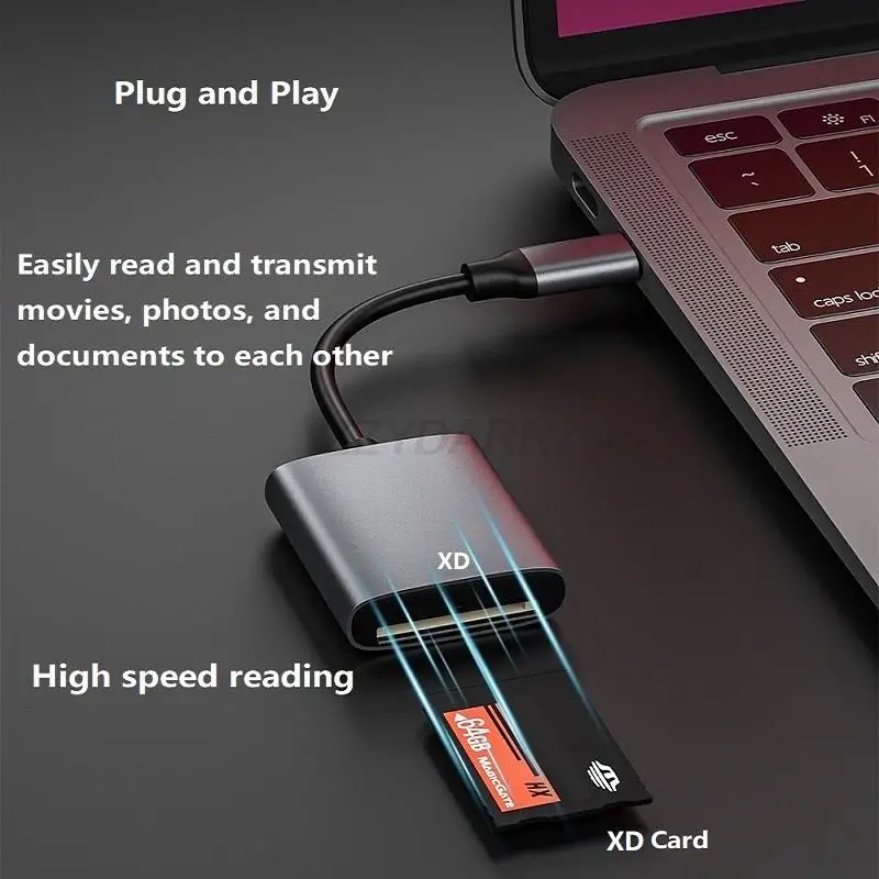 Card Reader XD Picture Card Reader USB C to XD Card Reader iPhone Adapter Compatible iPhone 15/MacBook Pro/Air