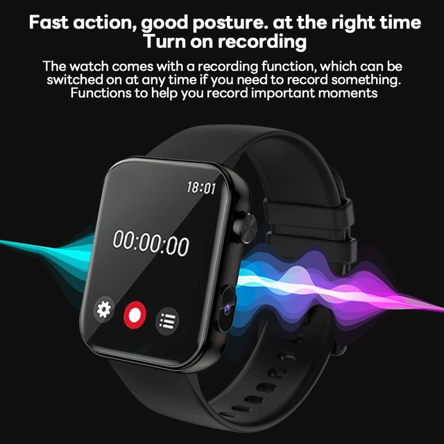 New Smart Watch Women Men Camera Take Photo Record Video Heart rate Sports Fitness Waterproof Bluetooth Call For Android iOS 3