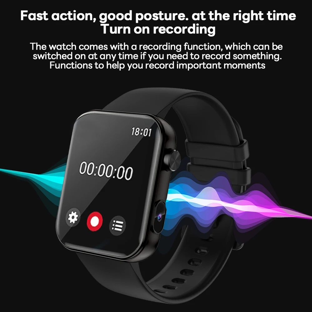 New Smart Watch Women Men Camera Take Photo Record Video Heart rate Sports Fitness Waterproof Bluetooth Call For Android iOS 3