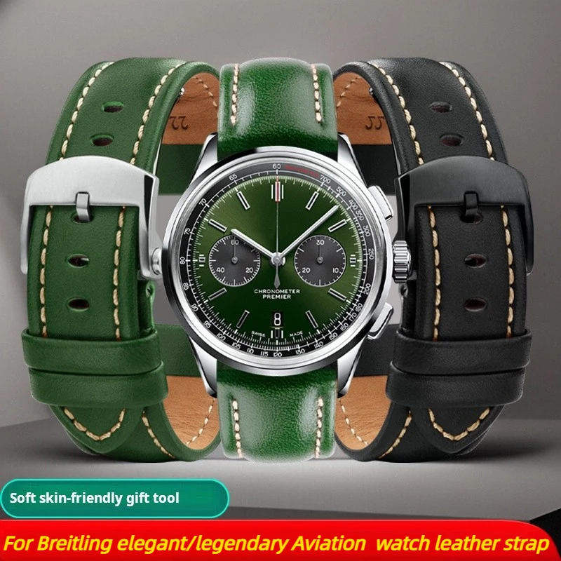 20Mm 22Mm Fibbia Pieghevole In Acciaio Inossidabile Da Uomo Per Breitling Aviation Avenger Watchband Cinturino Per Orologio In Vera Pelle Super Ocean