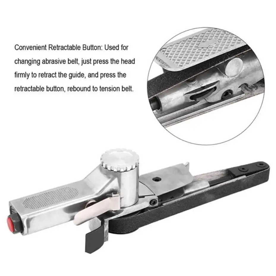 1 Pcs Mini Air Belt Sander Pneumatic Handheld Angle Grinder Tool For Wood Metal Sanding Grinding