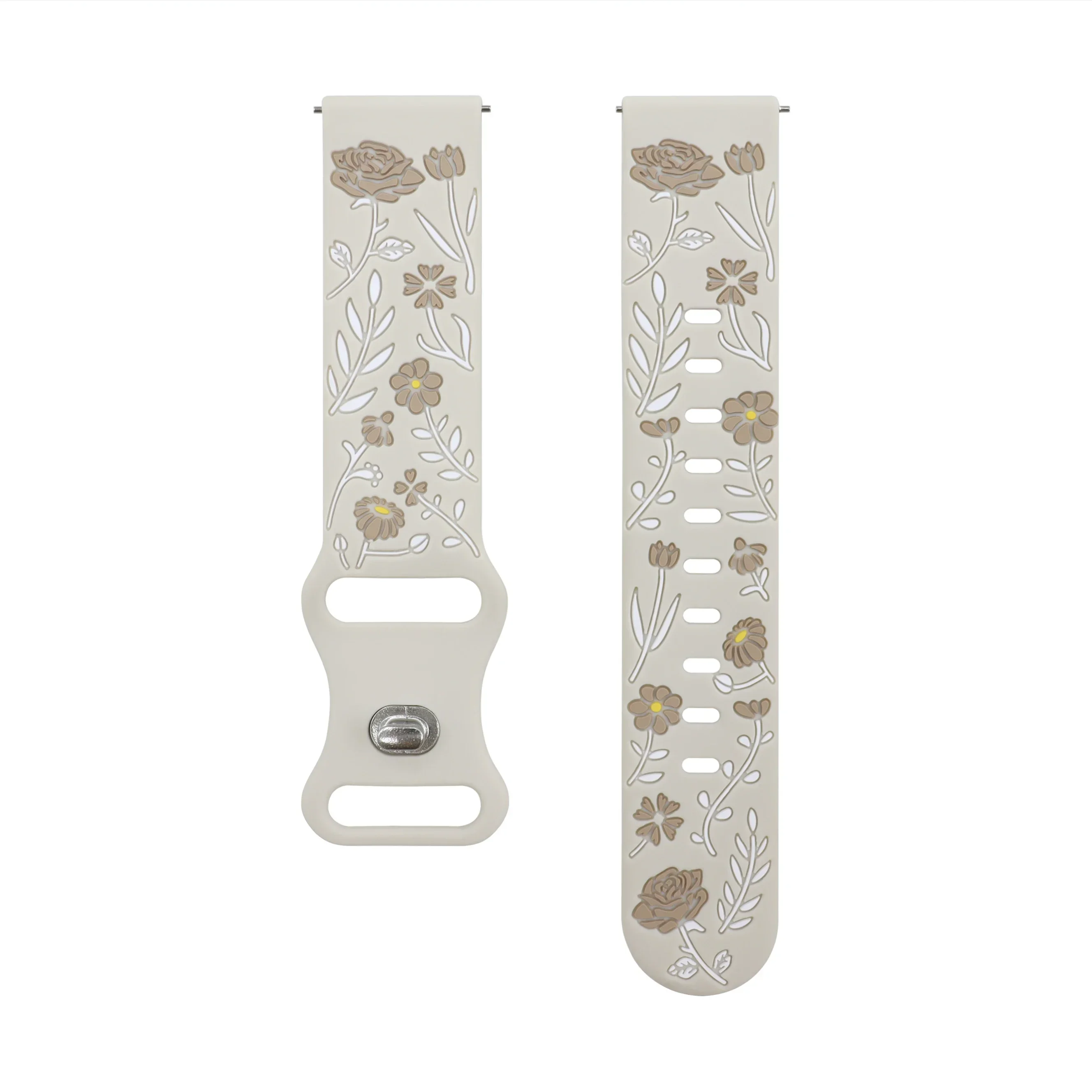 Silicone Engraved Watch Band - Adjustable 18mm/20mm/22mm Sizes