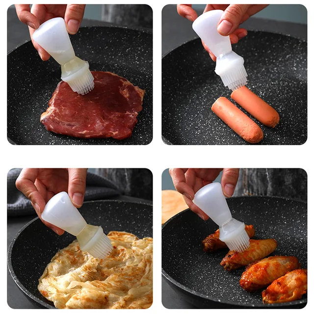Sütéses Kefe Palackkal Bbq Kreatív Barbecue Olajkefe Konyhai Szerszámok Olaj Palack Szilikon Olajtartály Kefével - Image 5