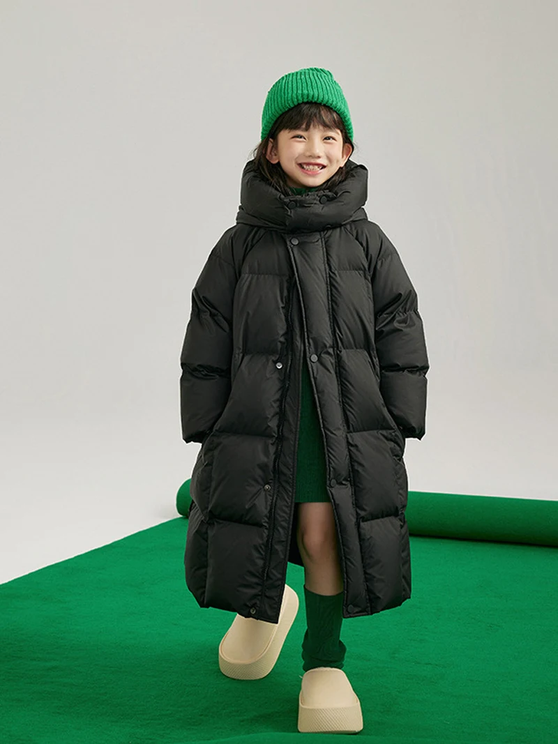 Children Jackets Girls Coat Winter Hooded Long Coat for Boys and Girls