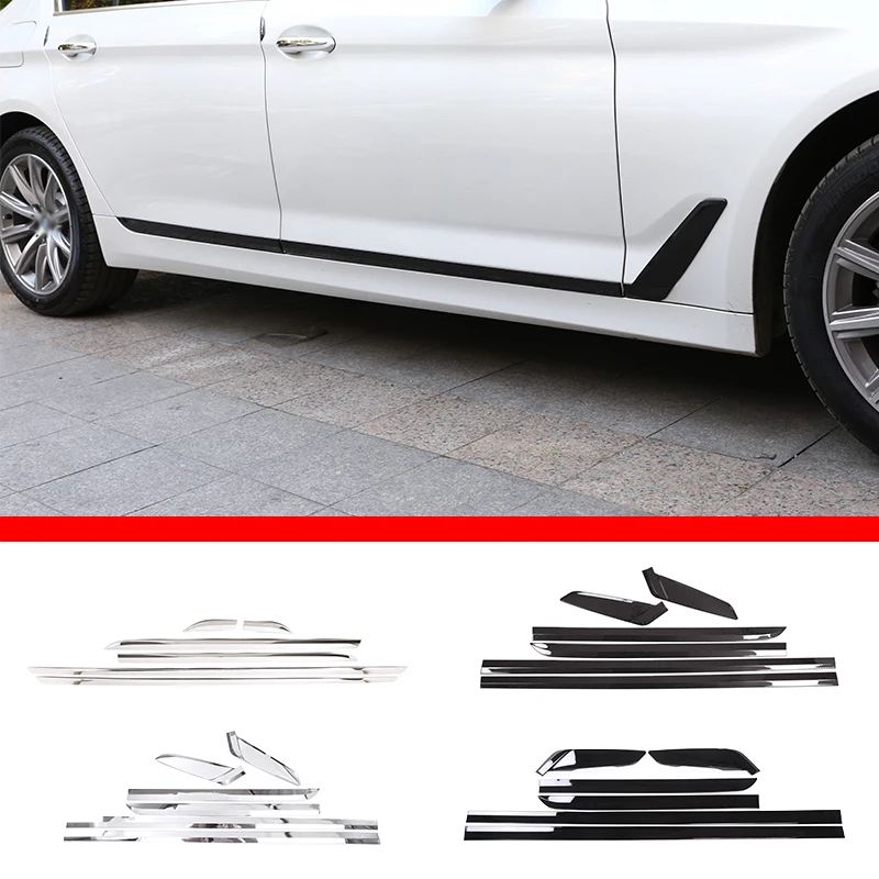 

6pcs ABS Chrome For BMW 5 Series G30 2018-2021 Car Cover Protection Side Body Door Decoration Strip Trim Stickers Accessories