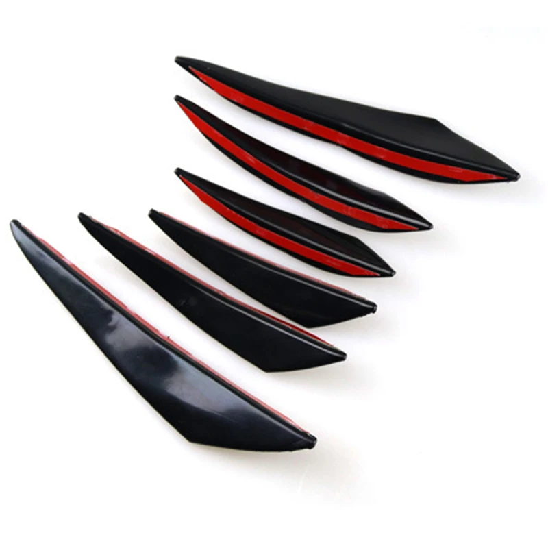 Premium Carbon Fiber Front Bumper Lip Spoiler & Diffuser Fin Set