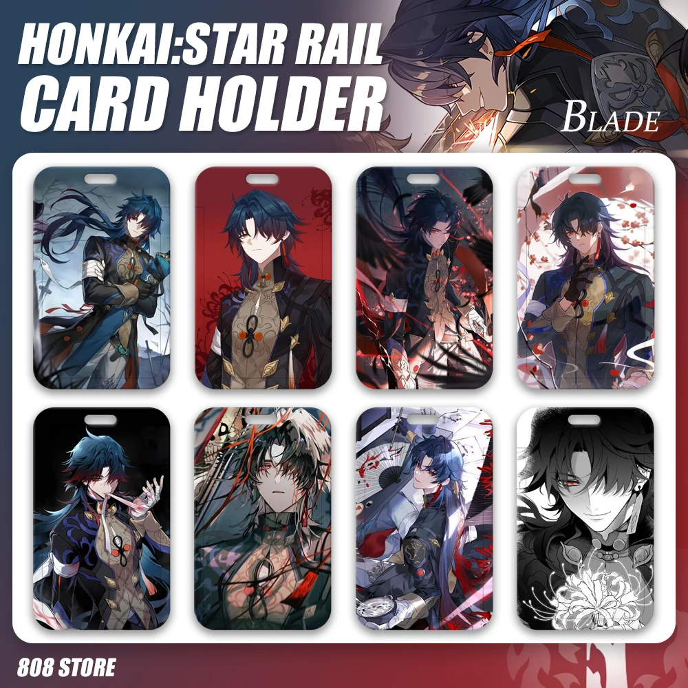 Honkai:Star Rail Blade Game Anime Mihoyo Hot HD ABS Hard Plastic Card Holder Keychain Lanyard For Staff ID Students