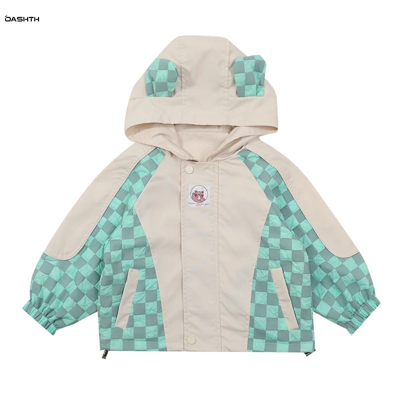 

OASHTH Girls' coat spring and autumn new children's fashionable windbreaker baby casual jacket top