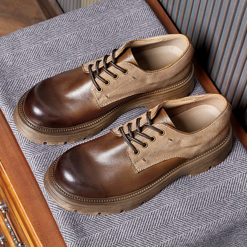 

Old cowhide men's shoes real leather shoes