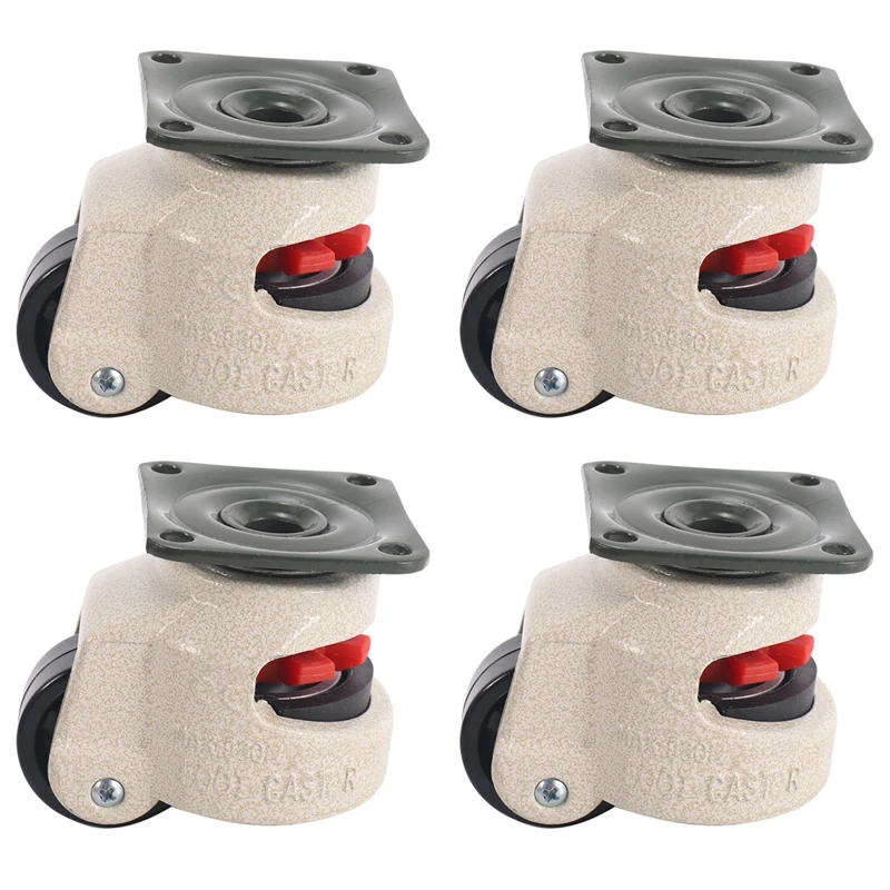 

4 Pcs Retractable Leveling Casters Industrial Machine Swivel Caster Castor Wheel For Office Chair Trolley 330 Lbs Capacity GD-40