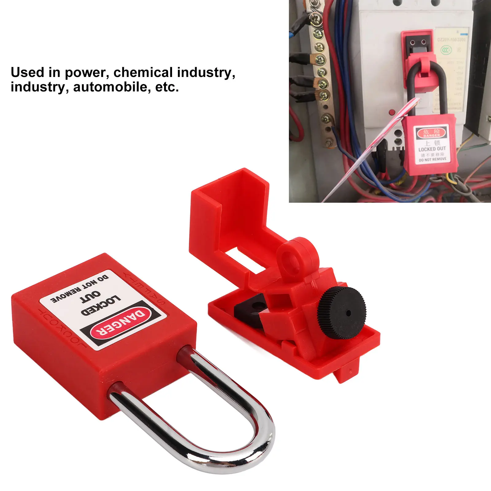 Clamp Type Circuit Breaker Lock with Keys Power Switch Safety Padlock ...