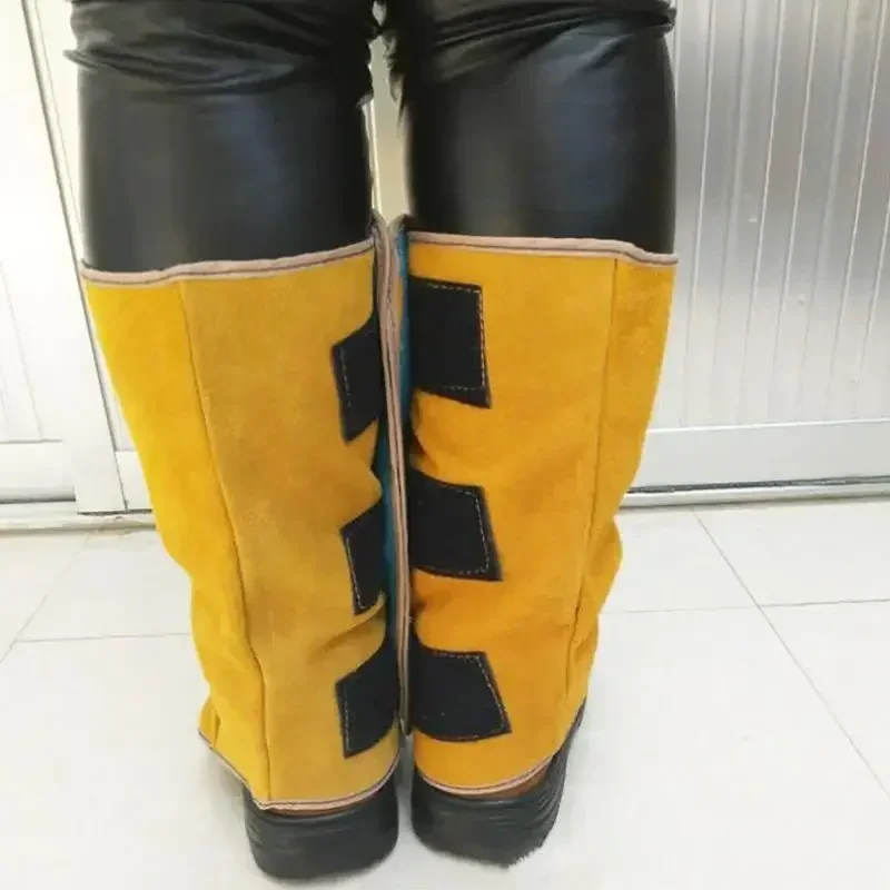 Cowhide Leather Welding Covers 32cm Long Welding Protective Shoes Feet Cover for Welder Flame Resistant Foot Safety Protection welding protective gear