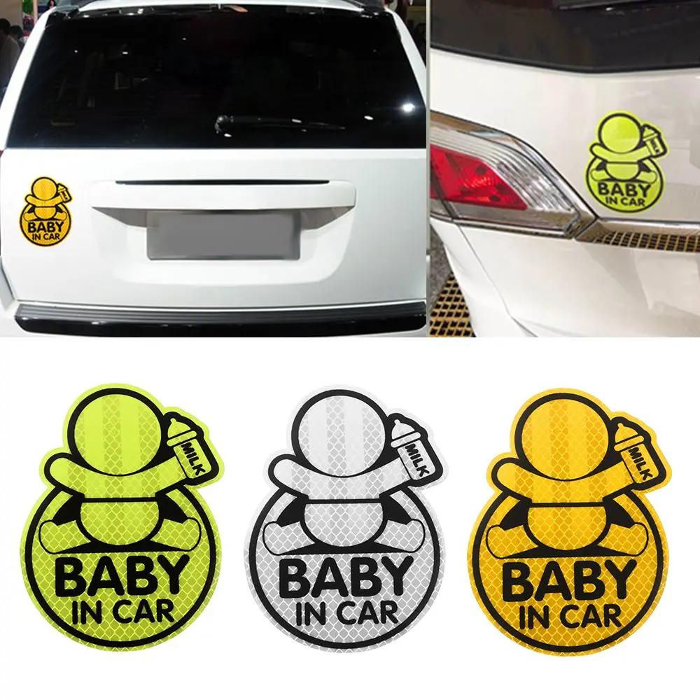 

Cute Vinyl Decal Bumper Decor Safety Warning Sign Window Sticker Reflective Car Stickers "Baby In Car"