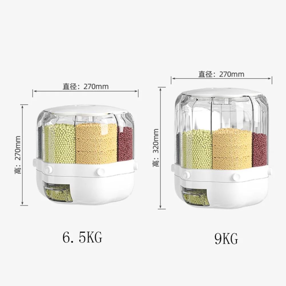 Grand récipient de stockage des aliments, tonneaux de riz rotatifs