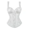 105577-1e3d58.jpg Corset femme avec bretelles noir surbuste Corsets gilet grande taille Steampunk Corsets et Bustiers à lacets désossé Jacquard haut Corset