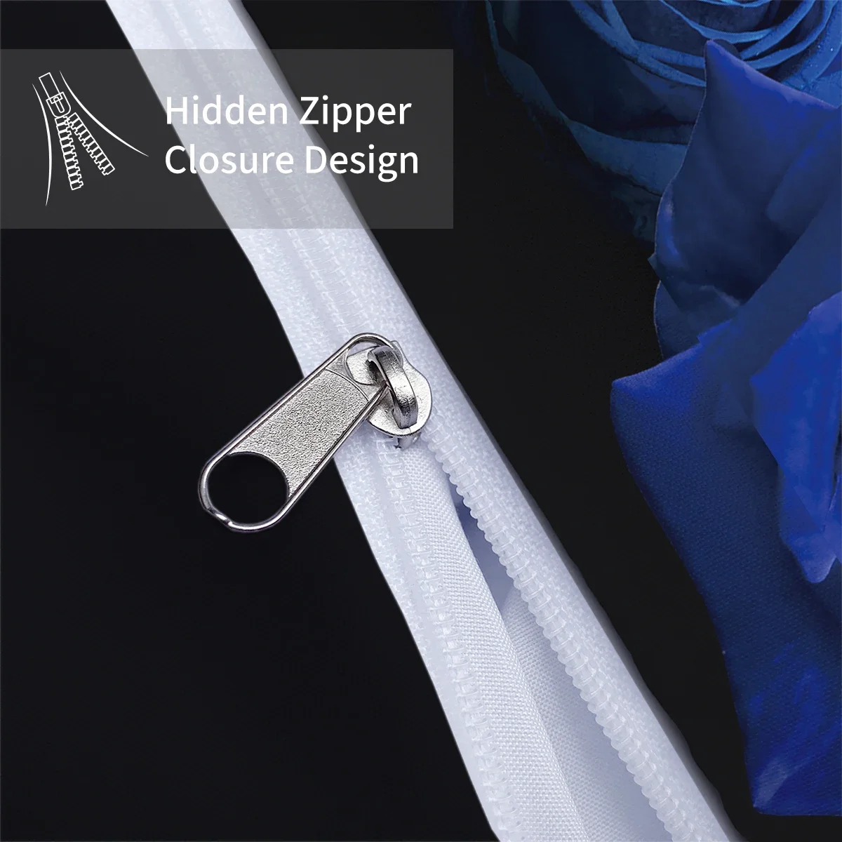 3-piece down duvet cover with modern leopard blue rose pattern print (1 duvet cover+2 pillowcases, no core) bedding set