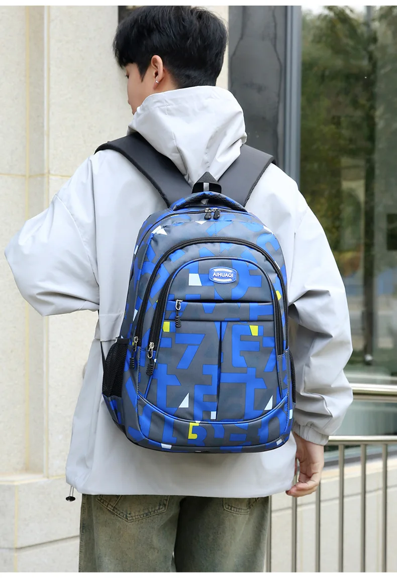 Große Kapazität verdicken Rucksack für Männer und Frauen lässig Blumendruck Rucksack für Mittelschule Doppelte Umhängetaschen – Detail 22