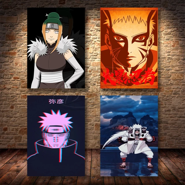 Anime decoração de casa uzumaki naruto pintura em tela jiraiya