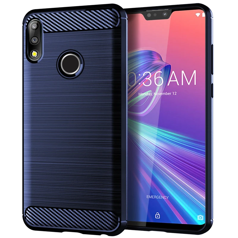 Matte Silicone Shockproof Carbon Fiber Soft Back Cover - Anti-Knock Protection Case