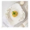 Flower Relief Ceramic Plate Breakfast Fruit Salad Dinner Plates Hotel Restaurant Western Plate Kitchen Dessert Plate Cutlery 4