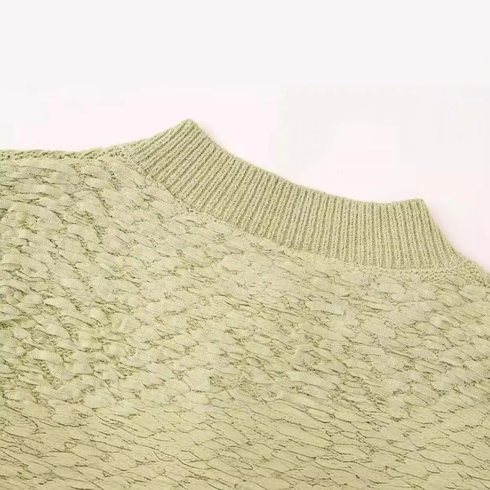 Women Knitted Sweater Green Cardigan Waistcoat Fashion Sleeveless V-Neck Knit Sweater for Woman Vest Korean Jumper Vintage Cloth