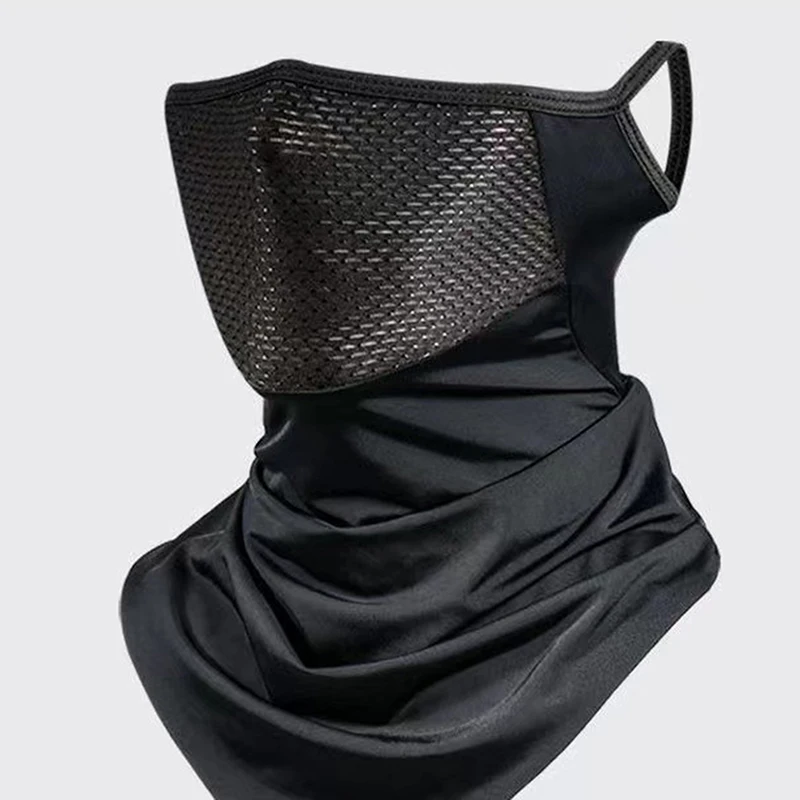 Cycling Bandana Bicycle Neckerchief Cycling Bandana UV Protection Mask Breathable Ice Silk Outdoor Hanging Ear Scarf