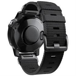 Braided Nylon Camo Strap - Quickfit Replacement, 22/26mm for Tactix Delta (Black)