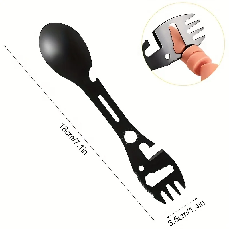 Multifunctional Whistle Knife Outdoor Camping Survival Spork Kitchen Multifunctional Wrench Bottle Opener Spoon. 3