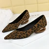 Women 3cm High Heels Lady Retro Pointed Toe Suede Low Heels Pumps Female Strange Style Daily Versatile Shallow Mouth Shoes