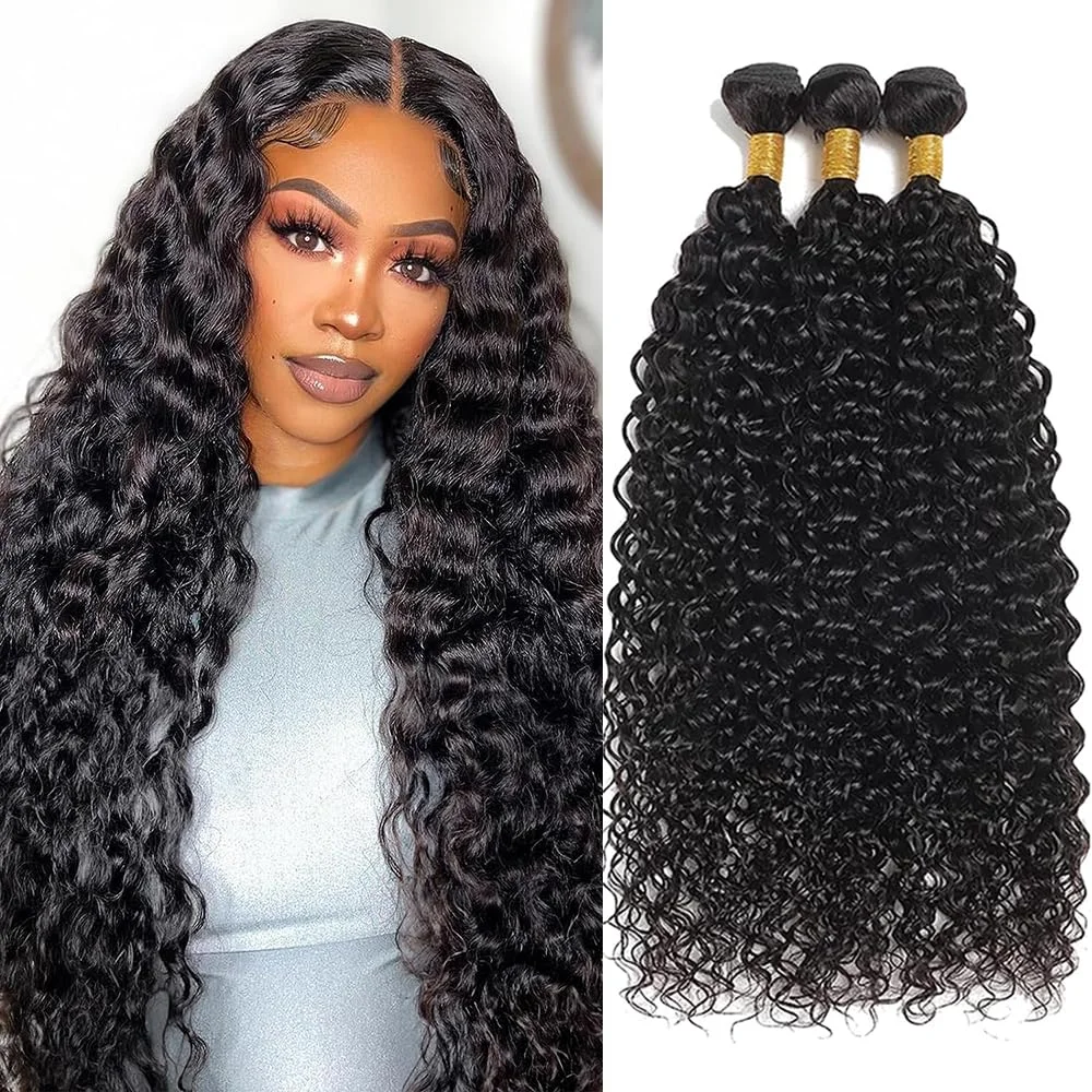 

100% Unprocessed Indian Remy Human Hair Weave Extensions Deep Wave Hair Bundles Humain 12A Curly Hair Bundle Deals