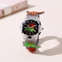 4 Colors Cartoon Animal Flash Light 3D Dinosaur Watches For Girls Boys New Flashlight Wristwatch For Children 2