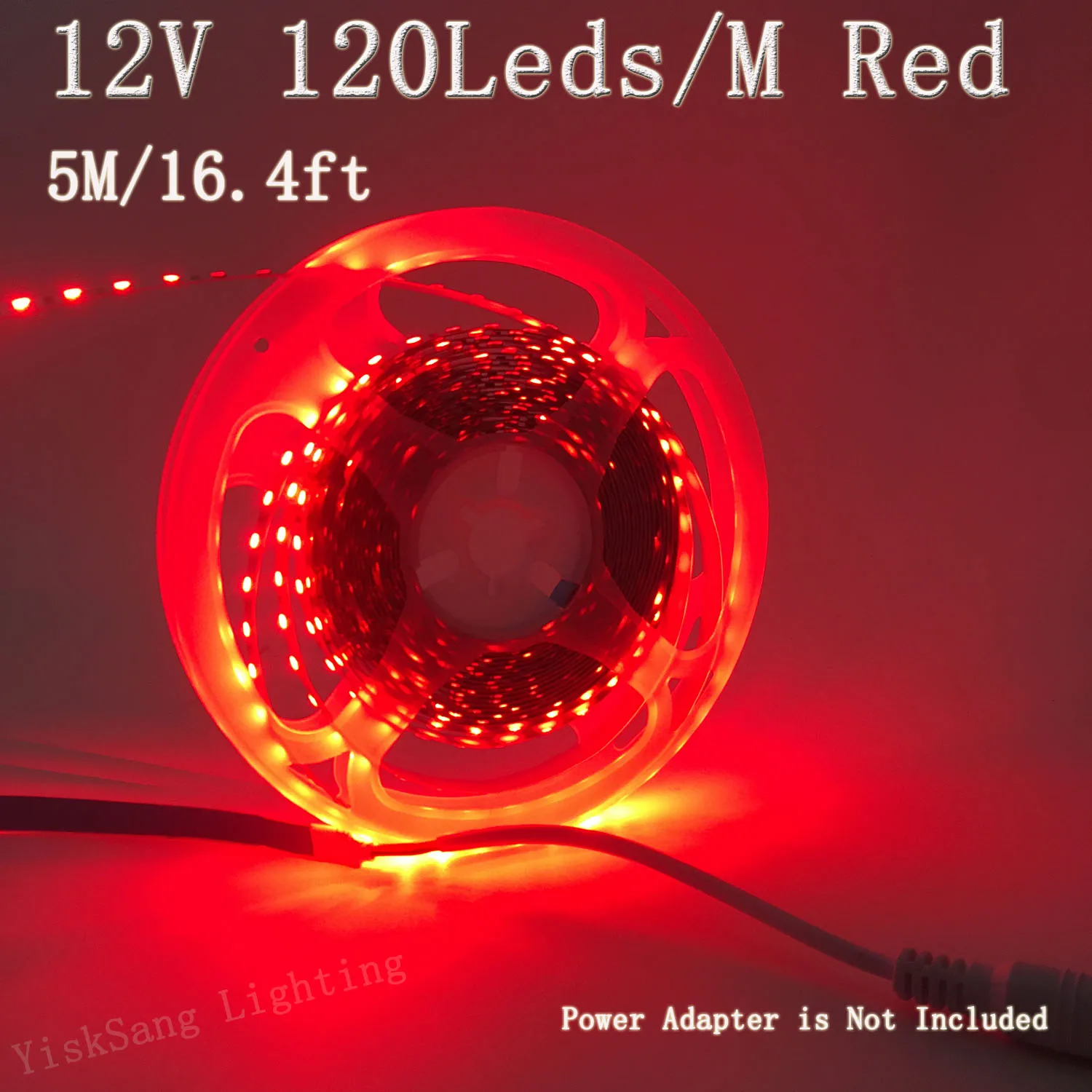 2 יחידות 5 מטר/16. סטריפ אור אמביינט LED אדום באורך 4 רגל, Dc12V 600 לדים עם מחבר DC, מתח נמוך בטוח, סטריפ אור גמיש ניתן לחתוך מתאים לסלון, תאורת אמביינט לתקרת חדר שינה, סטריפ אור למטבח, תאורת במה, קניון, תאורת מקום במלון, סטריפ אור דקורטיבי למסיבת חג המולד, סטריפ אור למשרד פנימי (בלי מתאם חשמל)