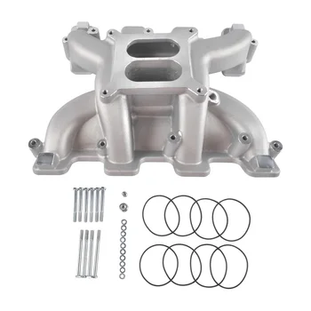 Dual Plane Carbureted Intake Manifold – Satin Finish for GM LS1 / LS2 / LS6 5.7L–6.0L LS Engines 1