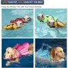 Chaleco salvavidas de alta flotabilidad para perros con flotador de cuello extraíble, traje de baño reflectante de seguridad para mascotas