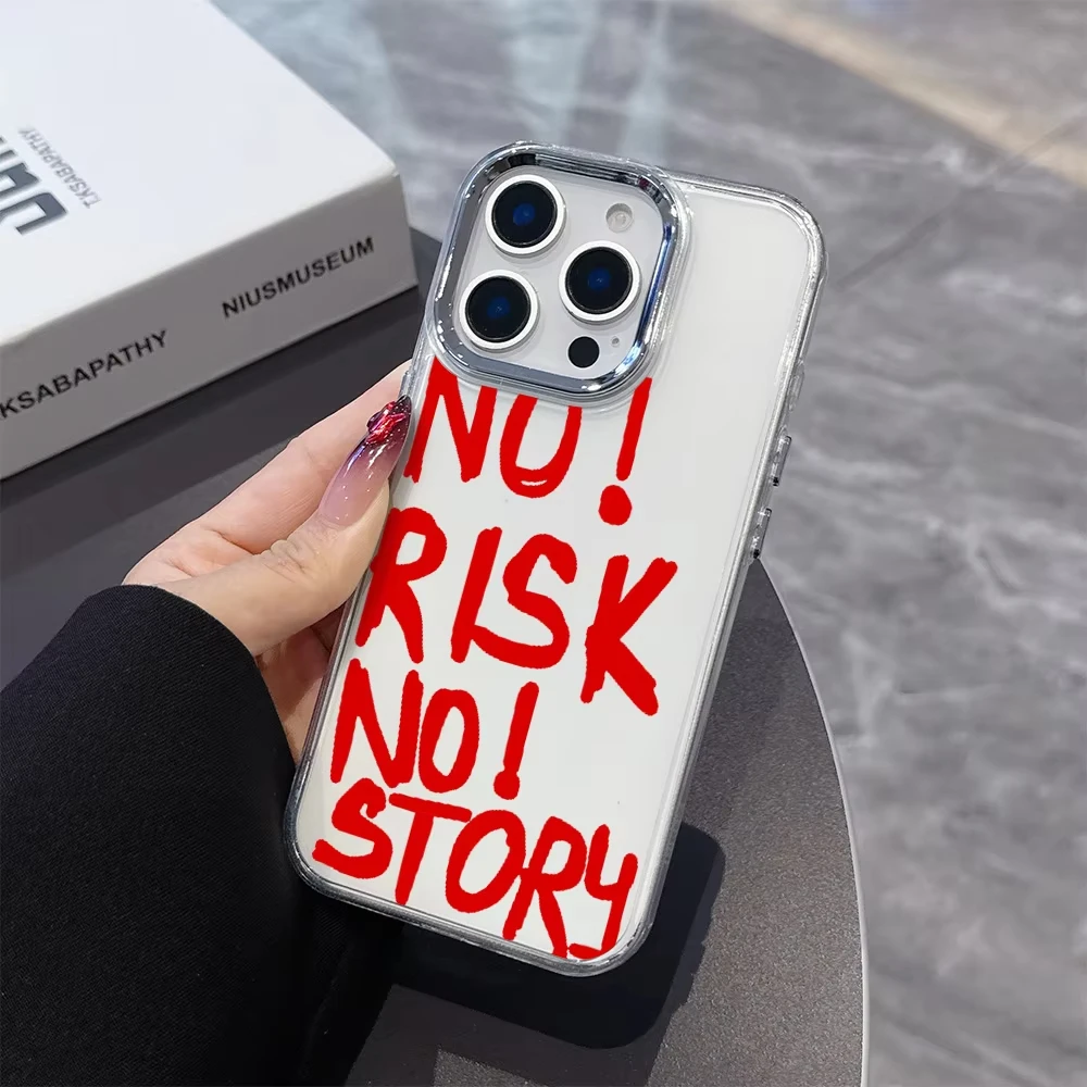 No Risk No Story Transparent Soft Phone Case - Flexible and Protective Cover Design