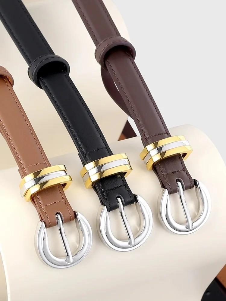 Luxury Womens Thin Leather Belt Skinny Genuine Leather Belts for Jeans Dress with Silver Alloy Buckle Fashion Designer Waistband - AliExpress 200000297 Luxury Womens Thin Leather Belt Skinny Genuine Leather Belts for Jeans Dress with Silver Alloy Buckle Fashion Designer Waistband - AliExpress 200000297