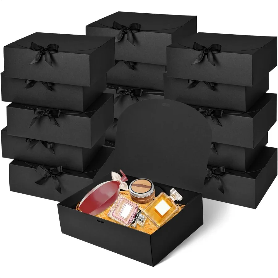 Luxury Black Gift Boxes Set of 12