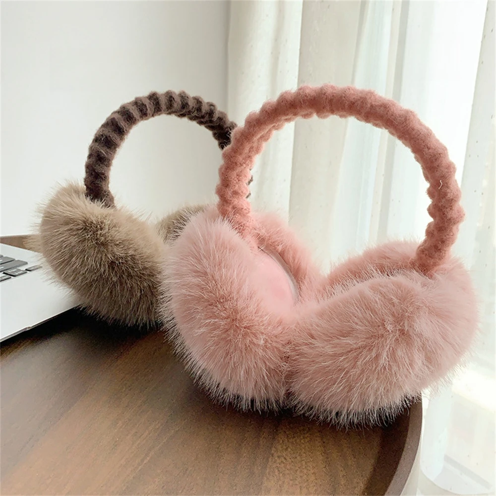 SATINIOR 3 Pcs Women Earmuffs Foldable Winter Warm Fluffy Adjustable Faux Fur Ear Warmers For - View #2