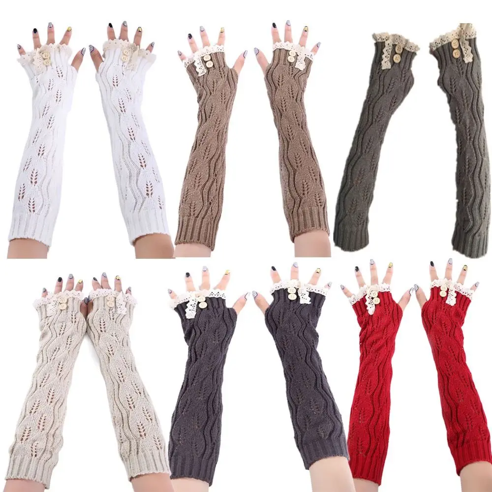 

Fashion Snow Skiing Glove Warm Hand Women Winter Glove Winter Women Gloves Arm Warmer Knitting Half Finger Gloves