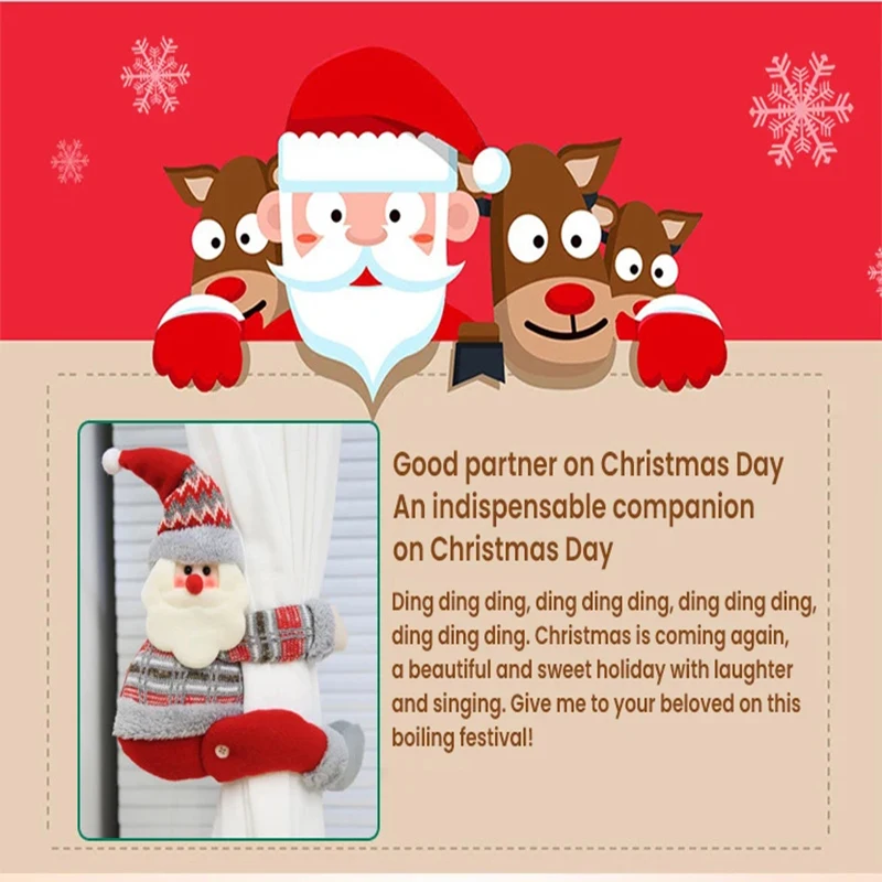 Christmas Curtain Buckle Doll Merry Christmas Decorations for Home 2026 Christmas Ornament Xmas Navidad Noel Gifts
