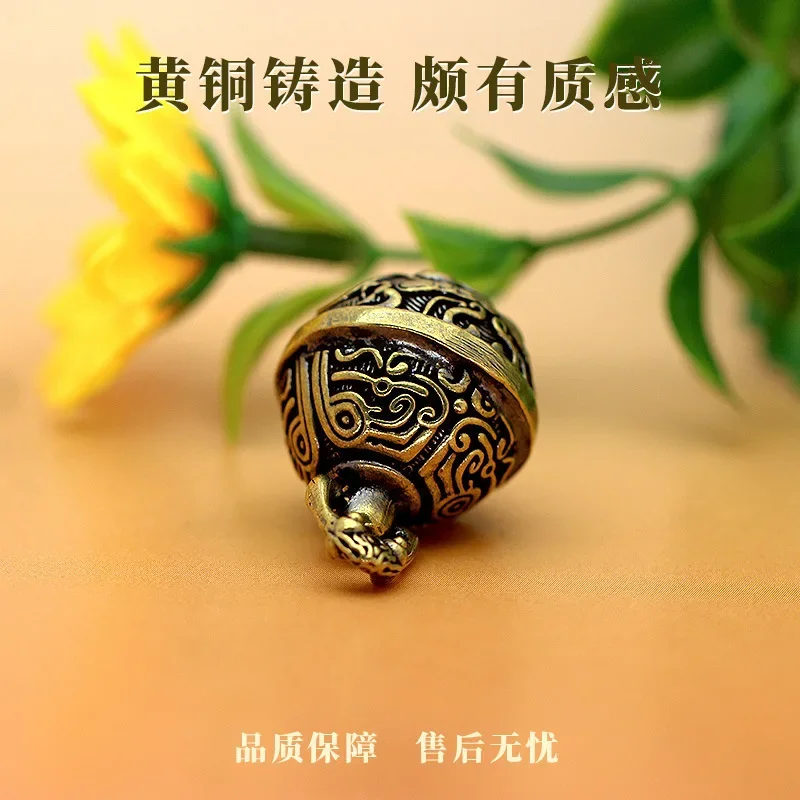 1PC Lucky Brass Handicraft Die Casting Drop Bell Key Car Button Wind Bell Sect Bronze Creative Gift Fengshui Home Pendant