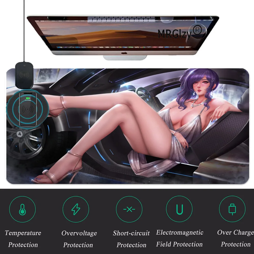 

Large Game with Mobile Phone Wireless Charging Mouse XL Non-slip Rubber Large Computer Gamer Csgo Wireless Charging Mouse Pad