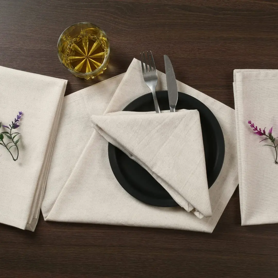 45x45cm 식탁보 냅킨 6개 세트, 내구성이 뛰어난 폴리에스테르 두꺼운 패드, 재사용 가능한 주방, 식사, 휴일 장식