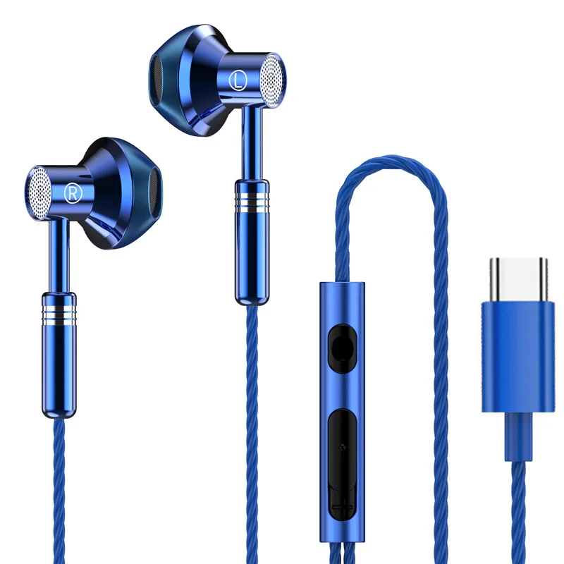 Type C&3.5mm Gamers Headsets 9D Stereo Earphones In-ear Wired Headphones HiFi Bass Earphone Earbuds for Samsung Headset with Mic 6